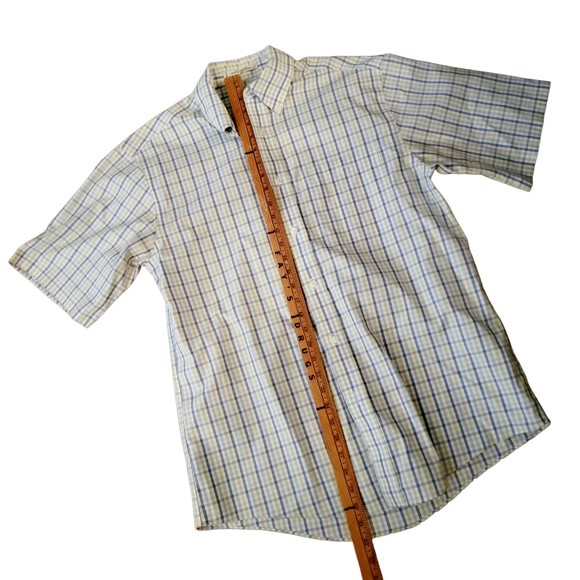 Orivs Mens Multicolor Plaid Short Sleeve Collared Button Up Shirt Size Medium‎ - Picture 5 of 7
